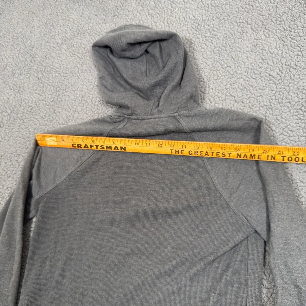 Banana Republic Hoodie Mens Medium Gray Waffle Knit 1/4 Zip Sweatshirt Pullover